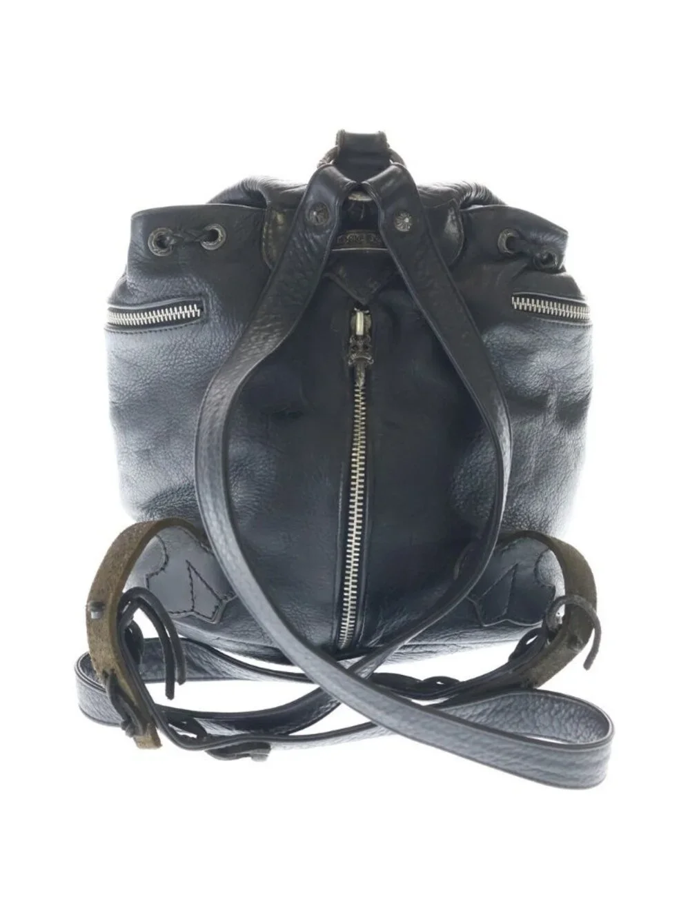 Chrome Hearts Flerknee Mini Backpack Flare Knee Daga Zip Mini Leather Black